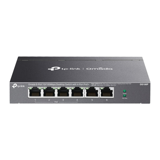 DS106P | Omada 6 - Port 10/100Mbps Desktop Switch with 4 - Port PoE+ - Sydney Security & Data